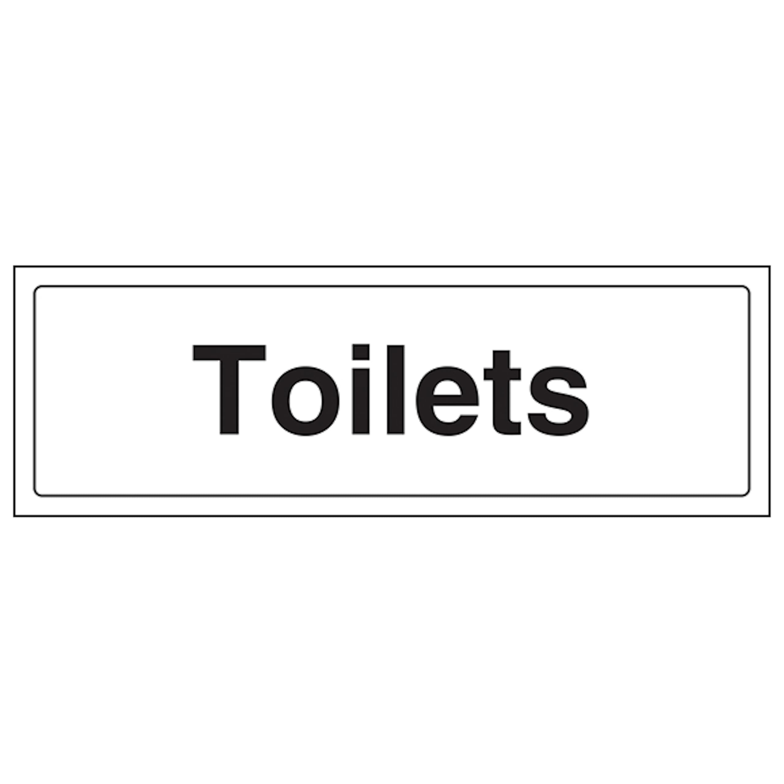 V Safety Toilets 450 x 150 mm - 1mm Rigid Plastic Safety Sign