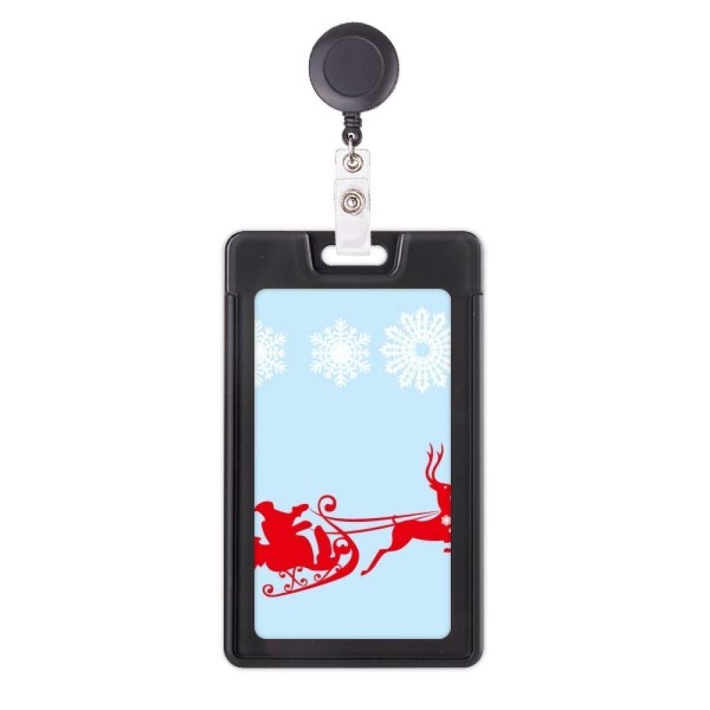 Porte-badge rétractable Noël anti-perte attache pince élan - 5
