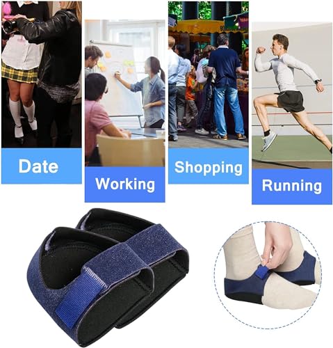 Gel Heel cups Silicon Heel Pad for Heel Ankle Pain, Heel Spur Shoe Support Pad for Men and Women Shock Cushion Pad for Heels Cushion Heel Blue (GEL PAD BLUE PAIR) (Image - 6)