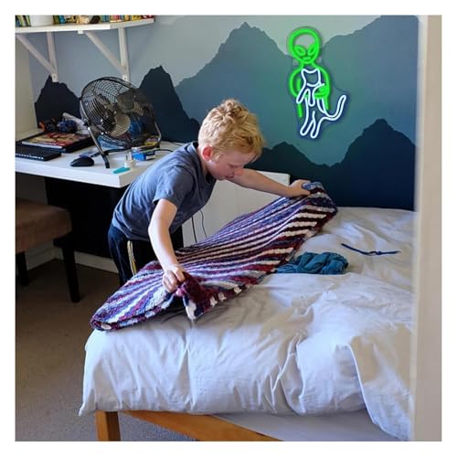 Néon chat drôle pour mur sombre | Solution déco lumineuse 42x22 - 2