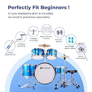 Vangoa Kit de Batterie Junior 16 » Enfant 5 Pièces Ensemble de batterie Acoustiques pour débutants avec tabouret de… - Les Beatles, Paul McCartney, John Lennon, RIngo Starr, George Harrison Vangoa Kit de Batterie Junior 16'' Enfant 5 Pièces Ensemble de batterie Acoustiques pour débutants avec tabouret de… – Image 4