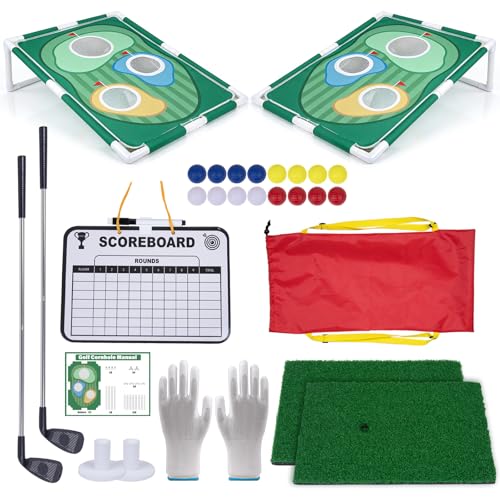 Golf Cornhole Game Set Golf Training Equipment Backyard Party Game Backyard Lawn Game Chipping Set