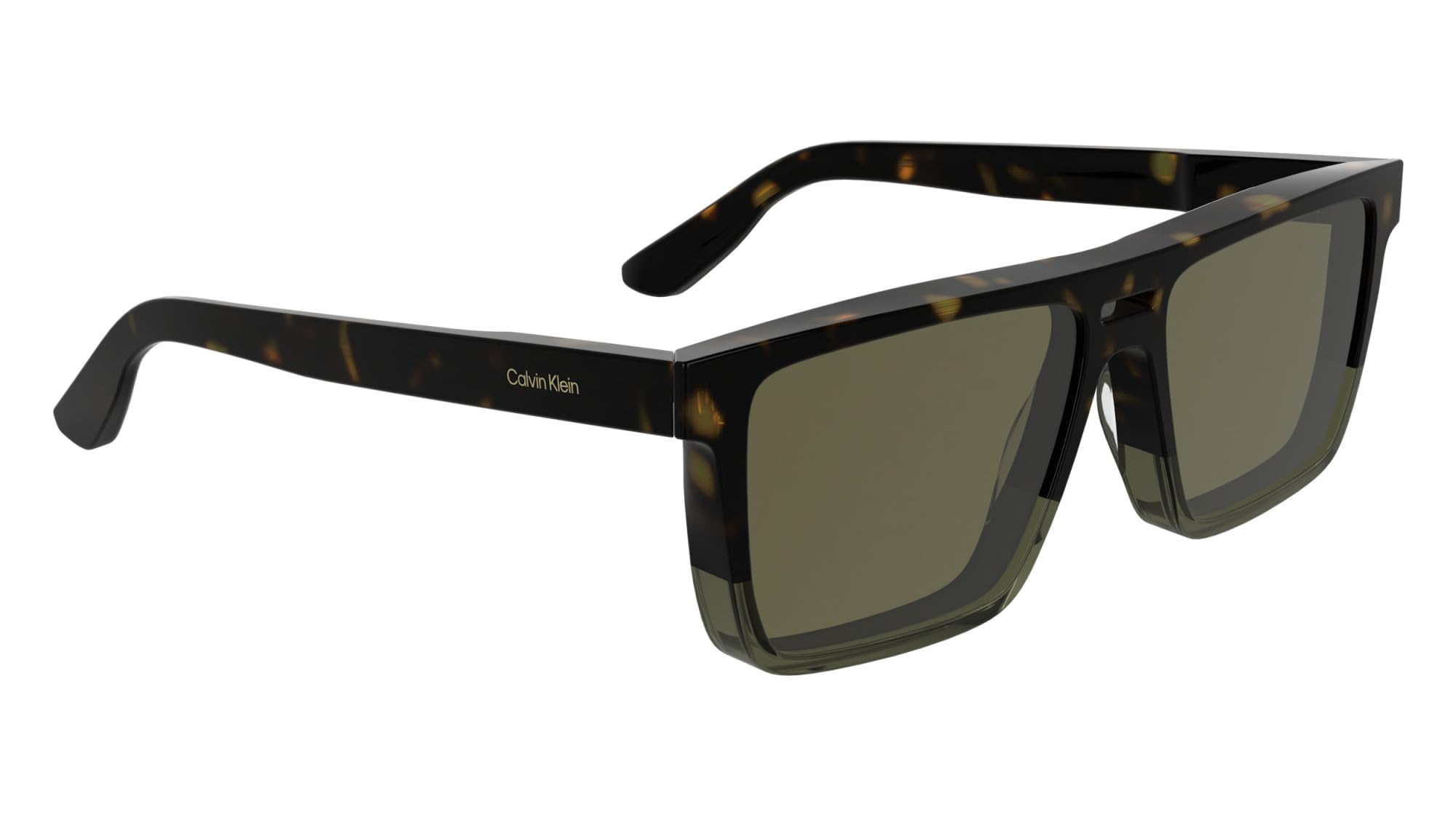 Calvin Klein Men's Sunglasses CK25501S - Dark Havana/Khaki with Solid Brown Lens
