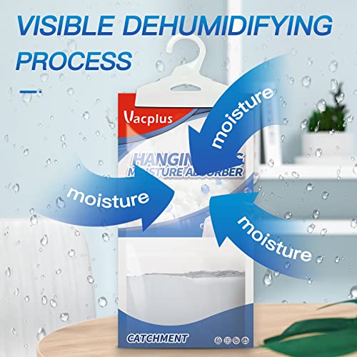 Image of Vacplus Moisture Absorber, 9.8 OZ Hanging, Strong Absorption, Linen Scent | Closet, Enclosed Spaces, Bathroom, Odor Eliminator, Dehumidifier Bags, 10 Pack