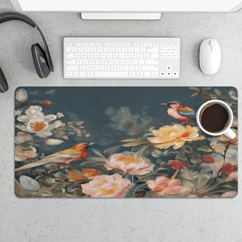 Flowers Birds desk pad grande impermeable 30x60 cm miniatura 5