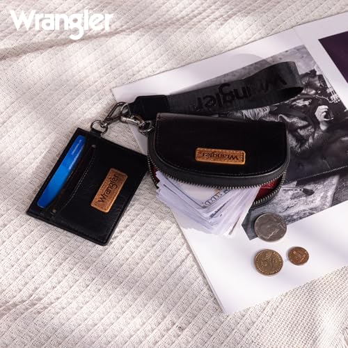 Image of Wrangler KeyChain Wallet Wristlet Wallets for Women Dual Pouch Wristlet with Zipper Womens Credit Card Holder Wallet