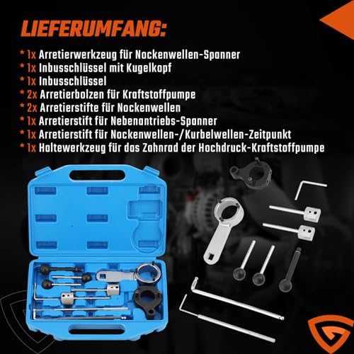 GEAREVER Motor-Einstellwerkzeug-Satz, Zahnriemen Werkzeug für VW, Zahnriemen Wechsel Werkzeug, Motor Einstell Werkzeug Set für VW Audi Seat Skoda 1.6 2.0 TDI CR