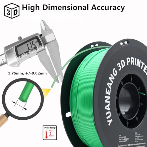 Filamento PLA para impresora 3D 10 rollos 1.75 mm Descripción: Filamento PLA YUANEANG para impresora 3D, 10 rollos de 1.75 mm. Precisión dimensional de +/- 0.02 mm y peso de 2.2 libras por carrete, totalizando 10 kg. Colores disponibles: negro, blanco, gris, rojo, azul, verde y naranja. Ideal para tus proyectos de impresión 3D. - Fernando Cortés