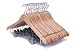 J.S. Hanger Solid Natural Finish Wooden Suit Hangers with Anti-rust Pant Clips, 20 Pack