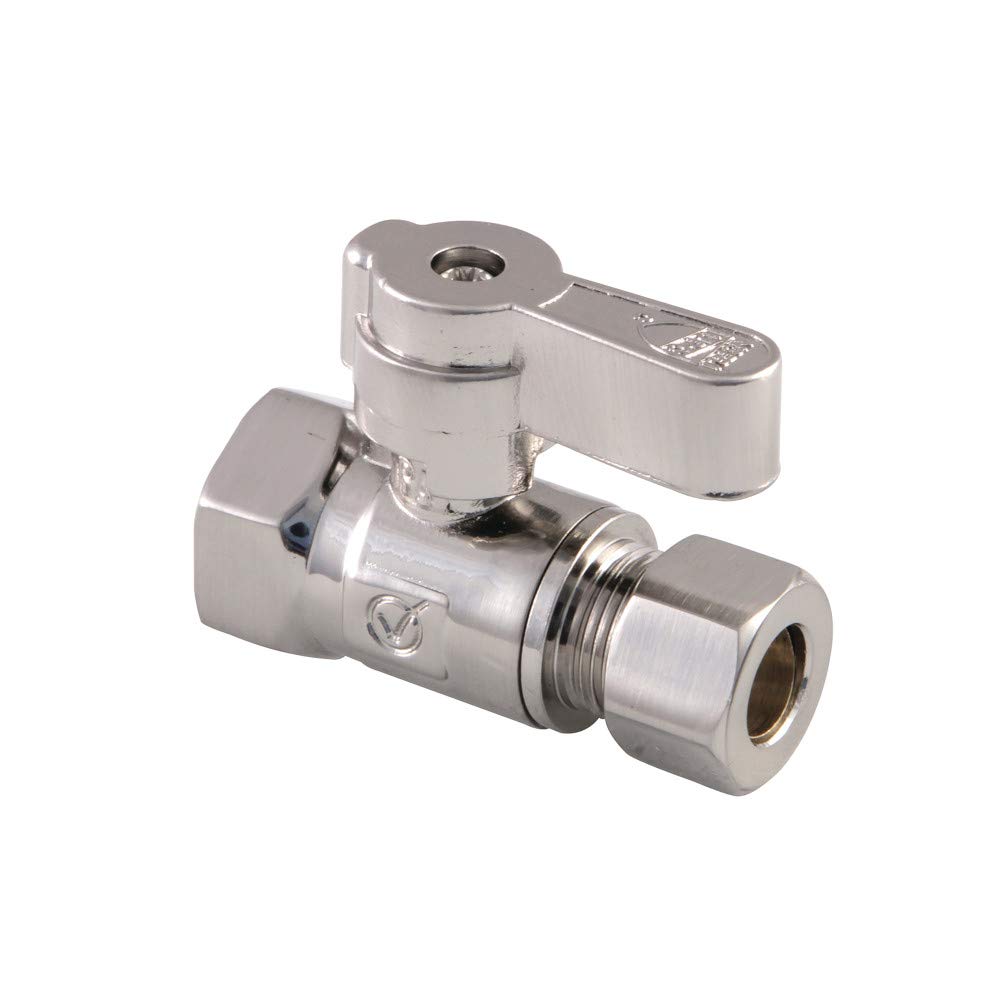 Valve d'arrêt droite Kingston Brass KF3315SN anti fuite nickel brossé 3/8