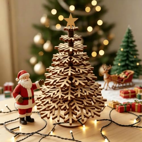 Árbol de Navidad DIY sin espacio mini abeto para pisos pequeños y repisas 4