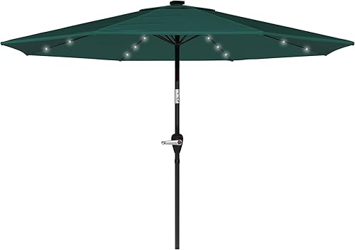 Pure Garden Patio Umbrella 10' With Solar LED Lights
