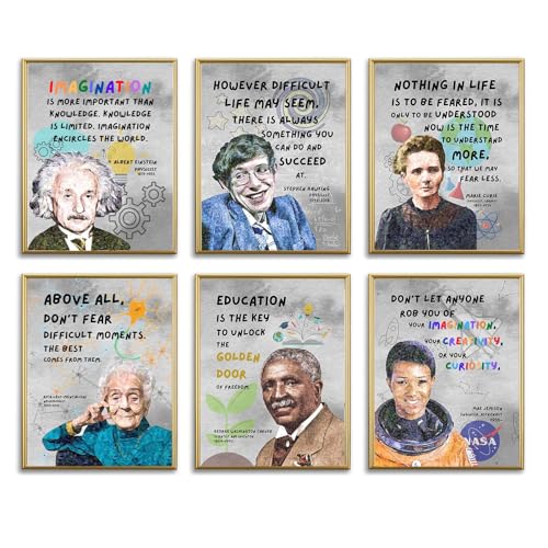 Famous Scientists Motivational Wall Art for Classroom Must Have Decor,Celebrity Inspirational...