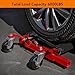 4PCS Car Wheel Dolly with Hydraulic Tire Jack, 1500LBS Capacity Trailer Dolly for Vehicle Positioning for Truck Rv Trailer, Red