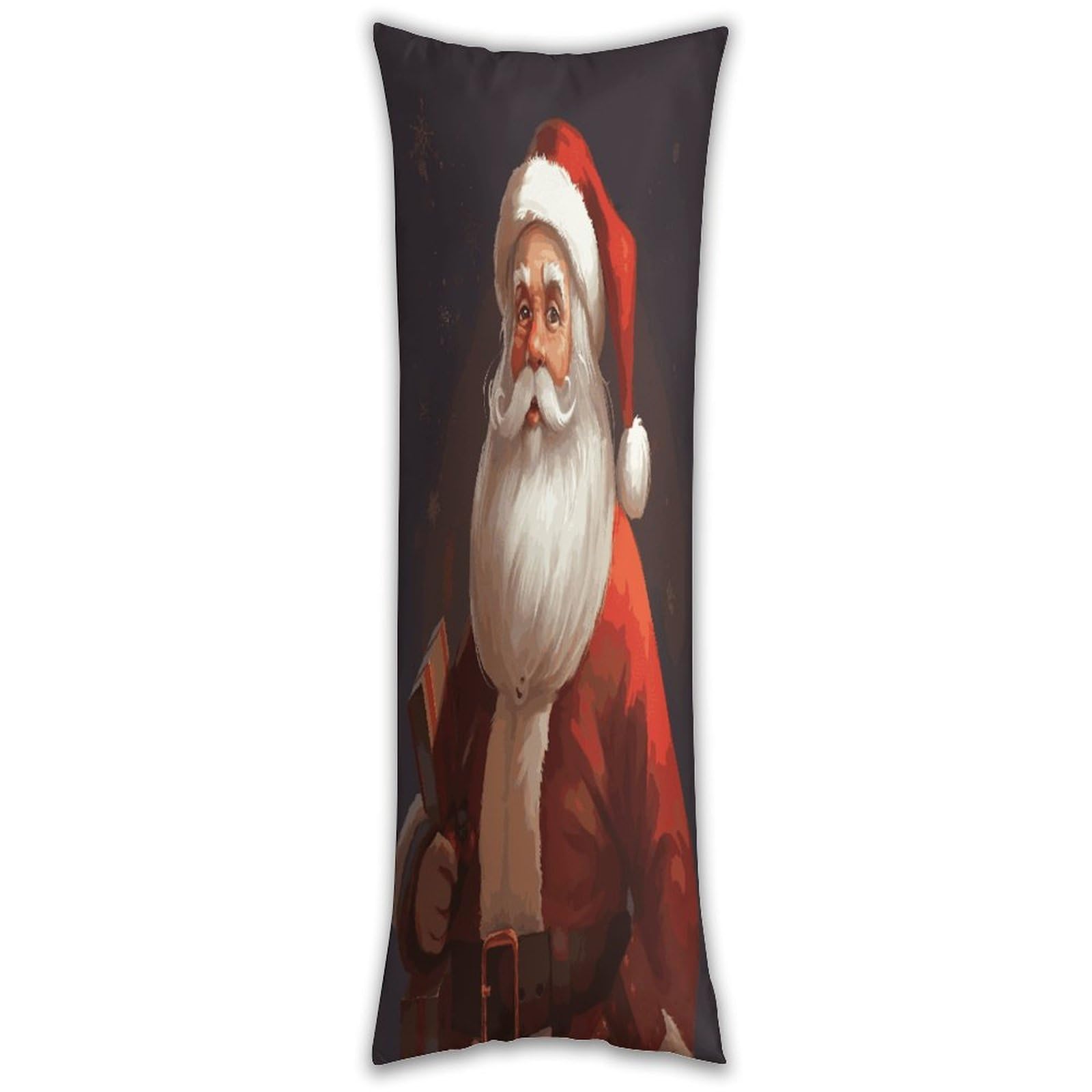 Santa Claus Long Pillow Case with Zipper Ultra Soft Microfiber Long Pillow Cover Breathable Body Pillow Protector Soft Wrinkle Pillowcase for Bed Sofa Bedroom 53 X 19 in
