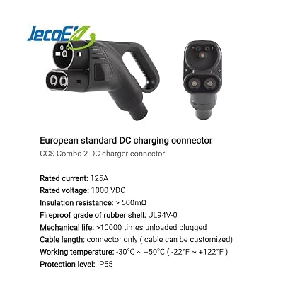 125A Replacement Connector for CCS Combo 2 Fast Charger, CCS2 DC Charging Plug,1000 VDC, Without Cable