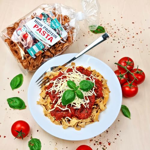 Best Body Nutrition Protein Pasta 6 x 200g – Fit4Day High Protein Tagliatelle – 61% Eiweiß, Low Carb, Vegan & Laktosefrei, ohne Soja – Hochwertiges Erbsenprotein – für kohlenhydratarme Ernährung