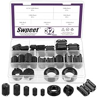 Swpeet 32Pcs 7 Größen Clip-on Ferrit Ring Kern mit Toroid Kern Assortiment Kit, RFI EMI Geräuschunterdrücker Kabel Clip für 3.5/5/7/9/13/15/42 * 24 * 16mm Durchmesser HDMI USB Kabel