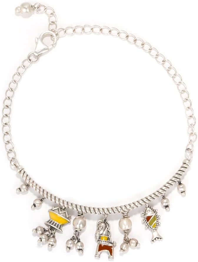 by Caratlane | 925 Silver|Ekatra Bracelet in Oxidised | Gifts for Womens & Girls