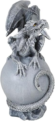 Miniatura 7 de Ebros Gift Dream Weaver Fantasía Wyrmling Sombra Blanca Fantasma Dragón Dormir En Luna Gris Figura 6" Alto Celestial Drake Dungeons and Dragons