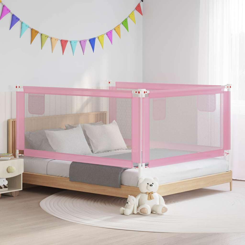 Kleinkind Bettschutzgitter Rosa 180x25 cm Stoff Polyester Metallrohr