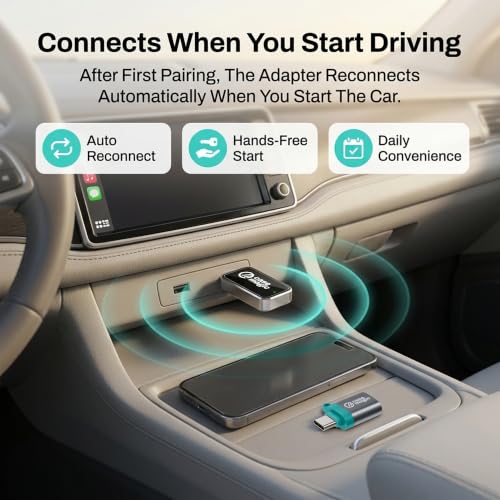 Image of CaseMagic 2-in-1 Wireless CarPlay & Android Auto Adapter - Converts Wired to Wireless | Plug & Play, Bluetooth 5.0 + 5GHz WiFi, USB-A & Type-C | Hyundai, Maruti, Kia, Honda | OEM Wired Cars Only