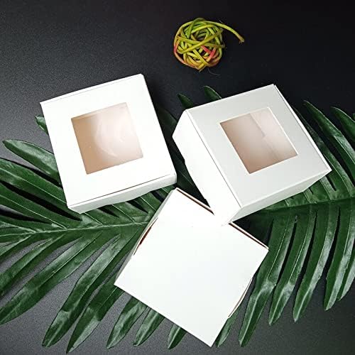 100Pcs Small Paper Box for Packing Christmas Goods New Year Baby Shower Chocolate Candy Packaging Bags Jewelry Soap Case (White,100pcs)