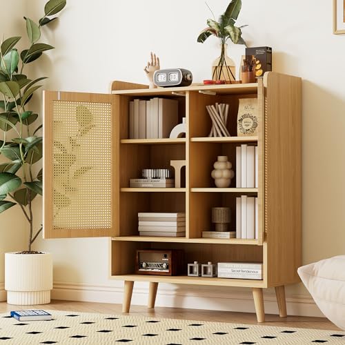 Hommdiy Schuhschrank Sideboard Multifunktionsschrank aus natürlichem...