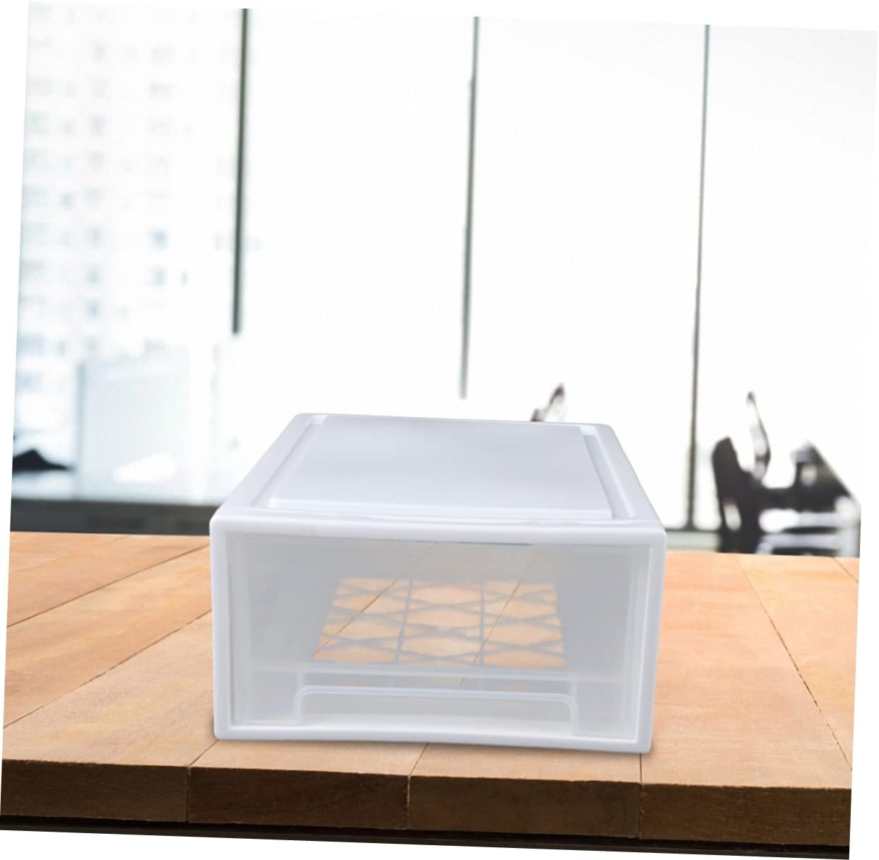 Cabilock Large Capacity Plastic Drawer Organizer Box for Underwear and Clothes Storage Breathable Home Accessory Container for Bras Socks Scarves Lightweight and Portable Ivory White