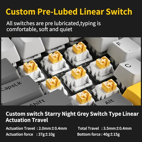 AK820 Kabelgebundene Mechanische Tastatur, Gaming-Tastatur, Südausrichtung RGB|Lautstärkeregler|82 Tasten|PBT-Tastenkappen|Poron Cotton|Hot-Swap-Fähiger, Custom Drivers für Windows MacOS Linux – Bild 4