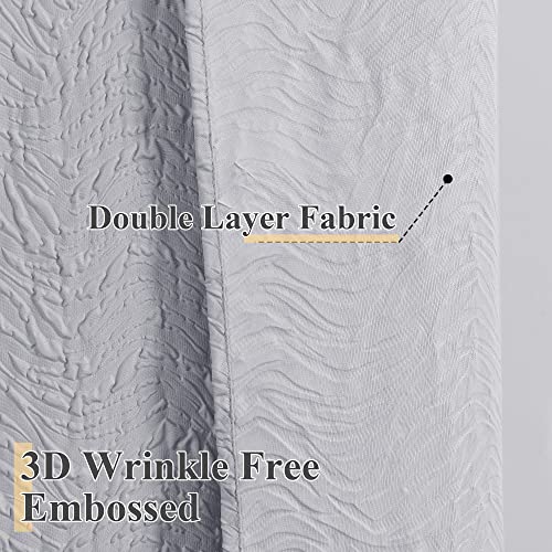 Grey Elegant Shower Curtain For Bathroom 3D Herringbone Embossed Textured Cloth Shower Curtain Set Modern Farmhouse Fabric Shower Curtain With Weighted Bottom Luxury Hotel Bathroom Decor 72X78 #TOP4
