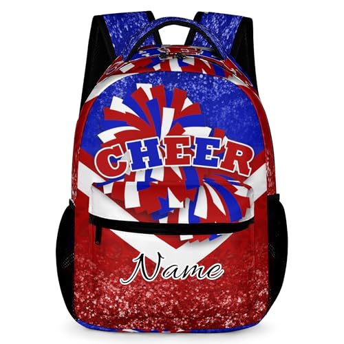 Personalized Cheer Backpack, Custom Cheerleader Backpack with Name, Customize Cheerleading Backpack (Blue&Red)
