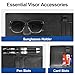 Sun Visor Extender for Car with Side Sunshade, Upgraded UV400 Polarized Car Sun Visor Extension Blocker with Sunglasses Holder, Clips and Straps Design | Anti-Glare Protection Visor for Safe Driving