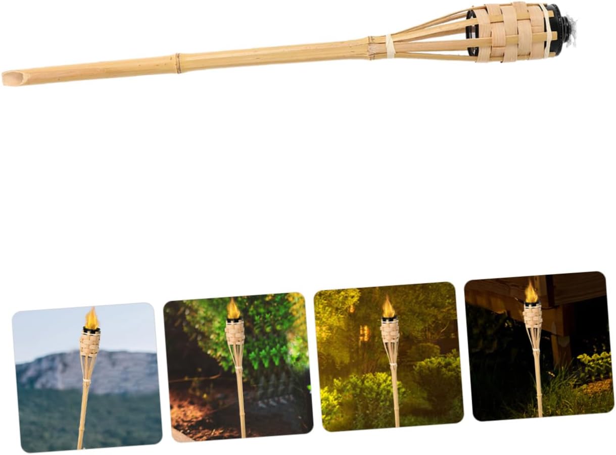 Torch Outdoor Handheld Oil Torch Garden Yard Flame Wand Lamp Rustic Festival Decoration Natural Color