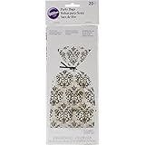 Wilton 1912-9026 20-Pack Damask Treat Bag, Black and White