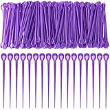Deozu 100 bigodini per capelli, bigodini in plastica, per rulli di tensione, accessori per uncinetto (viola)