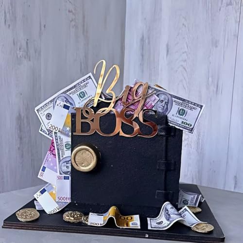 Acrylic Gold Big Boss Cake Topper, Happy Birtrhday Boss Cake Decoration Cake Sign Cake Charm For Men...