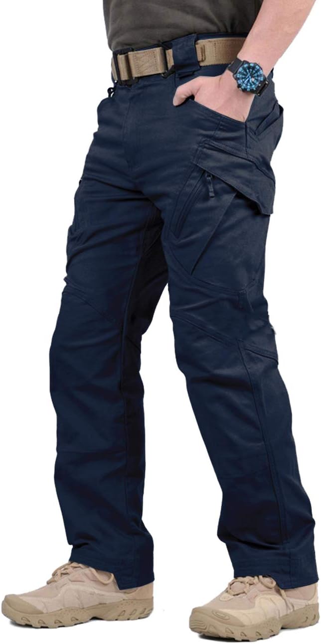 TACVASEN Winter Trousers Men Outdoor Hiking Trouser Mens Military Cargo Work Combat Cotton Working Multi Pockets Pants Slim Fit