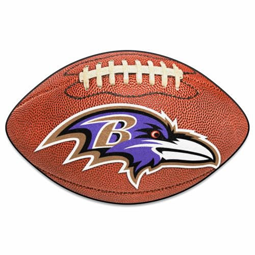 FANMATS 5674 Baltimore Ravens Football Rug - 20.5in. x 32.5in. | Sports Fan Home Decor Rug and Tailgating Mat