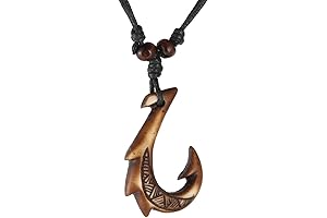 Men's Hawaiian Fish Hook Necklace: Elemental Symbol of Strength and Luck
