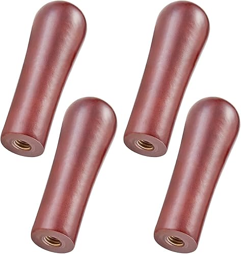 LitKiwi Mango de grifo de cerveza de 4 piezas, grifo de madera de primera calidad, mango de estilo clásico marrón rústico, rosca de 38 a 16 para la