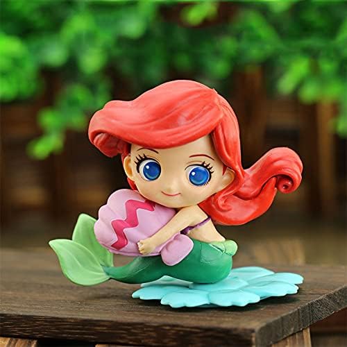 Mermaid Cake Topper Little Cute Mermaid Doll with Seashell for Under the Sea Cake Decorations, Mermaid Figurines for Girls Mermaid Theme Princess Birthday Party, Baby Shower, Ocean Underwater Party