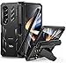 Produktbild Schutzhülle für Samsung Galaxy Z-Fold4 5G: S-Stifthalter mit Scharnierschutz und eingebautem Displayschutz, Handyhülle, Ständer, 360 Grad, vollständiger Schutz, Militär, Z Fold 4 Hülle (mattschwarz)