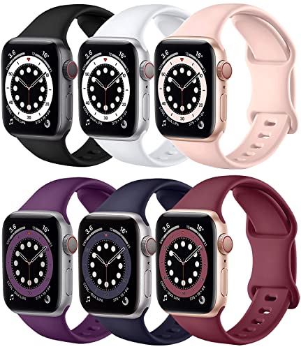 DOBSTFY Lot de 6 bracelets compatibles avec Apple Watch 38 mm, 42 mm, 40 mm, 44 mm, 41 mm, 45 mm pour femme/homme, 42mm44mm45mm, Sans pierre précieuse Cover
