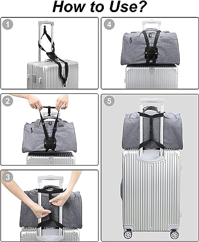 Image of Luggage Straps for Suitcases, Travel Belt for Luggage Over Handle, Adjustable High Elastic Suitcase Strap with Buckle for Connecting Your Luggage