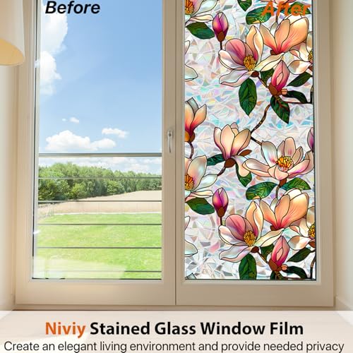 Película decorativa para ventana Magnolia 16.93 x 39.37 in miniatura 3