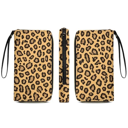 Leopard Print Women's Wallet Wristlet Zipper Purse with Hand Strap Travel Credit Card Holder for Daily Use Gifts4