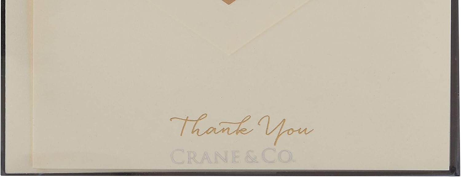 Crane & Co. Engraved Gold Script Thank You Note (CT1513)