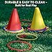 Covelico Ring Toss Game, Obstacle Course for Kids 3-5 & Birthday Party Games, Carnival Bean Bags for Tossing Gross Motor Toys for Toddlers 3-5, 12 Rings & 12 Bean Bags, 6 Cones for Kids, PE Equipment