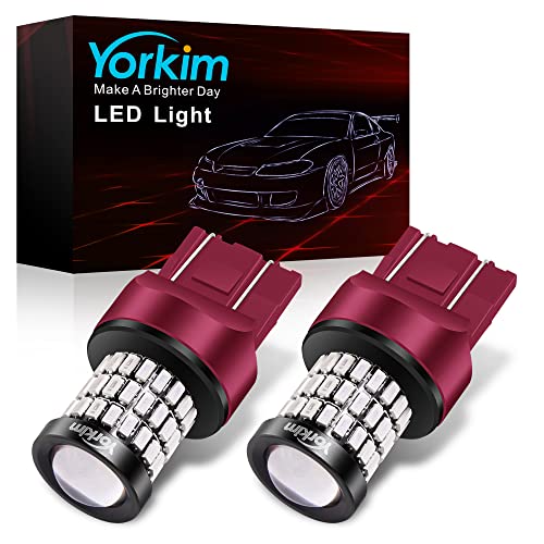 Yorkim Ultra Bright 7440 Led Bulb Red T20 7441 7443 7444 W21W Led Bulb for Backup Reverse Light, Break Light, Tail Light, Turn Signal Light Pack of 2 - Red